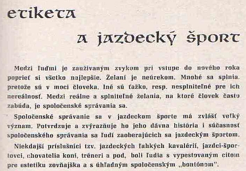 Psali jsme v Jezdectví